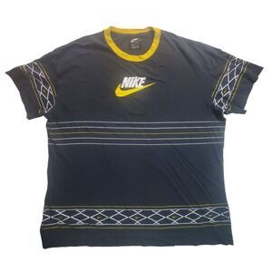Nike Sportswear Graphic T-Shirt Mens XXL Black Spellout Aztec Print BV3079-010